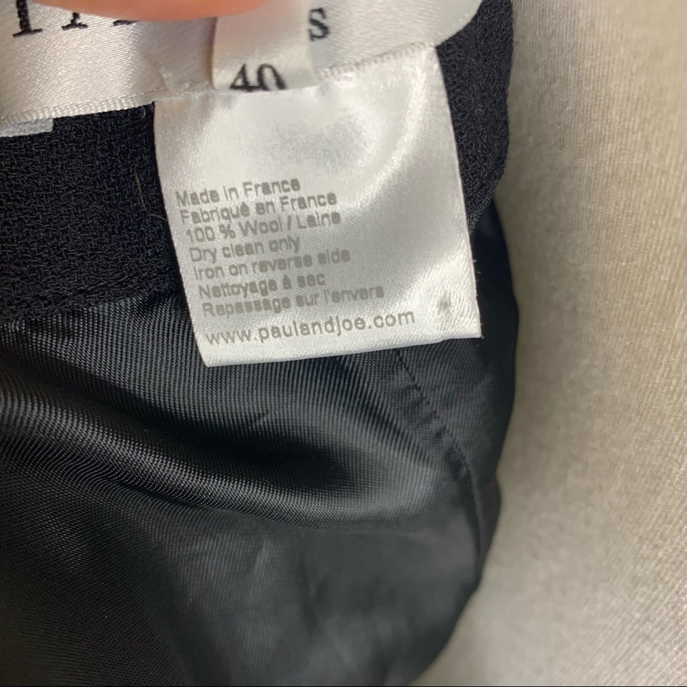 Paul & Joe's Strapless Black Wool Crepe Cocktail Mini Sweetheart Dress Women 6 - Picture 12 of 14